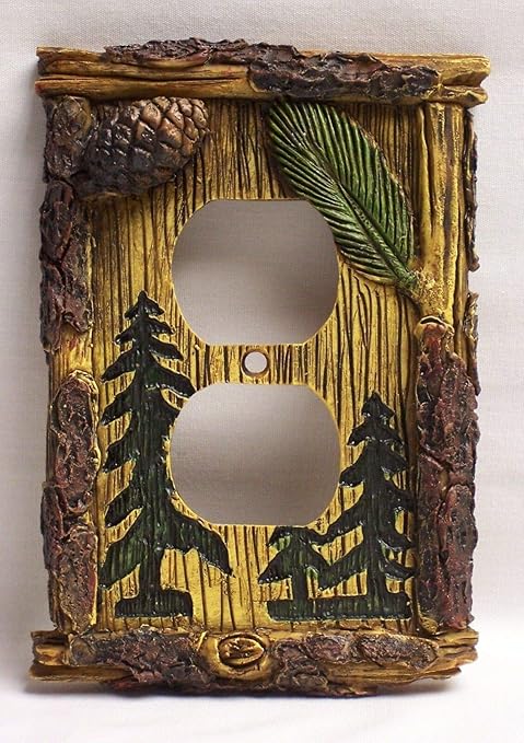 Pine Tree Outlet Plate Cover Rustic Home Cabin Decor Eab By