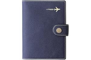 BORGASETS Genuine Leather Passport Case, RFID Passport Cover with Credit Card Holder for Women and Men Family ID Travel