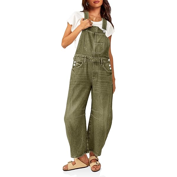 Amazon.com: Flamingals Denim Overalls for Women Multi Pocket Wash