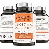 Liposomal Vitamin C | Made with Organic Ingredients | 1400MG Per Serving | 180 Capsule - 90 Serving | China Free | Non GMO | 