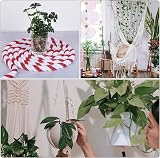 PATIKIL 1 Inch 50ft Natural Twisted Cotton Rope 3 Strand Red White Crafts Decor view 7