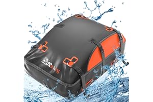 Asinking Car Rooftop Cargo Carrier Bag, 100% Waterproof Non-Rip 20 Cubic Feet Car Roof Bag for All Vehicles with/Without Rack, Includes Non-Slip Mat, Luggage Lock, 4 Door Hooks, Storage Bag