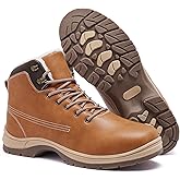 YINGCSM Men's Winter Warm Snow Boots Fur Lined Anti Slip Shoes Fashion Lightweight Water Resistant Non-slip Outdoor Work Ankle Boot