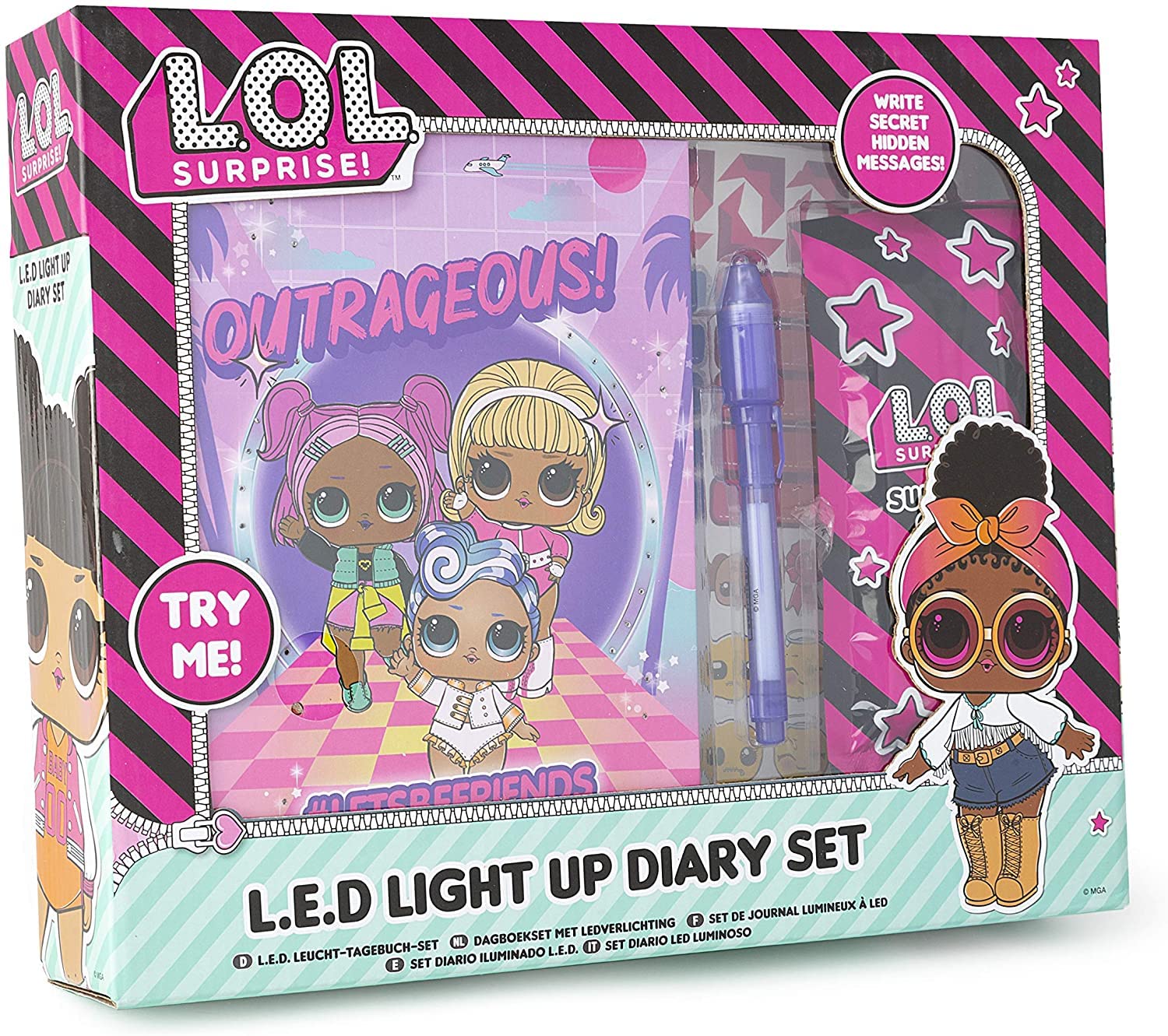 Online Street L.O.L. Surprise! Sequin Diary Gift Set Lol Diary Journal for Girls | Diary Set for Girls with Accessories | Sequin Diary Notebooks for Girls Gift Set