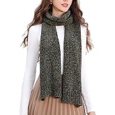 Wander Agio Womens Chenille Scarf Soft Winter Warm Long Shawl Wrap For Men Winter Classic Solid Color Wool Blend Scarves
