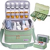 BAGSFY Travel Medicine Bag Organizer with 7-Day Pill Organizer, AM & PM Pill Box, Medication Storage, First Aid Kit Case
