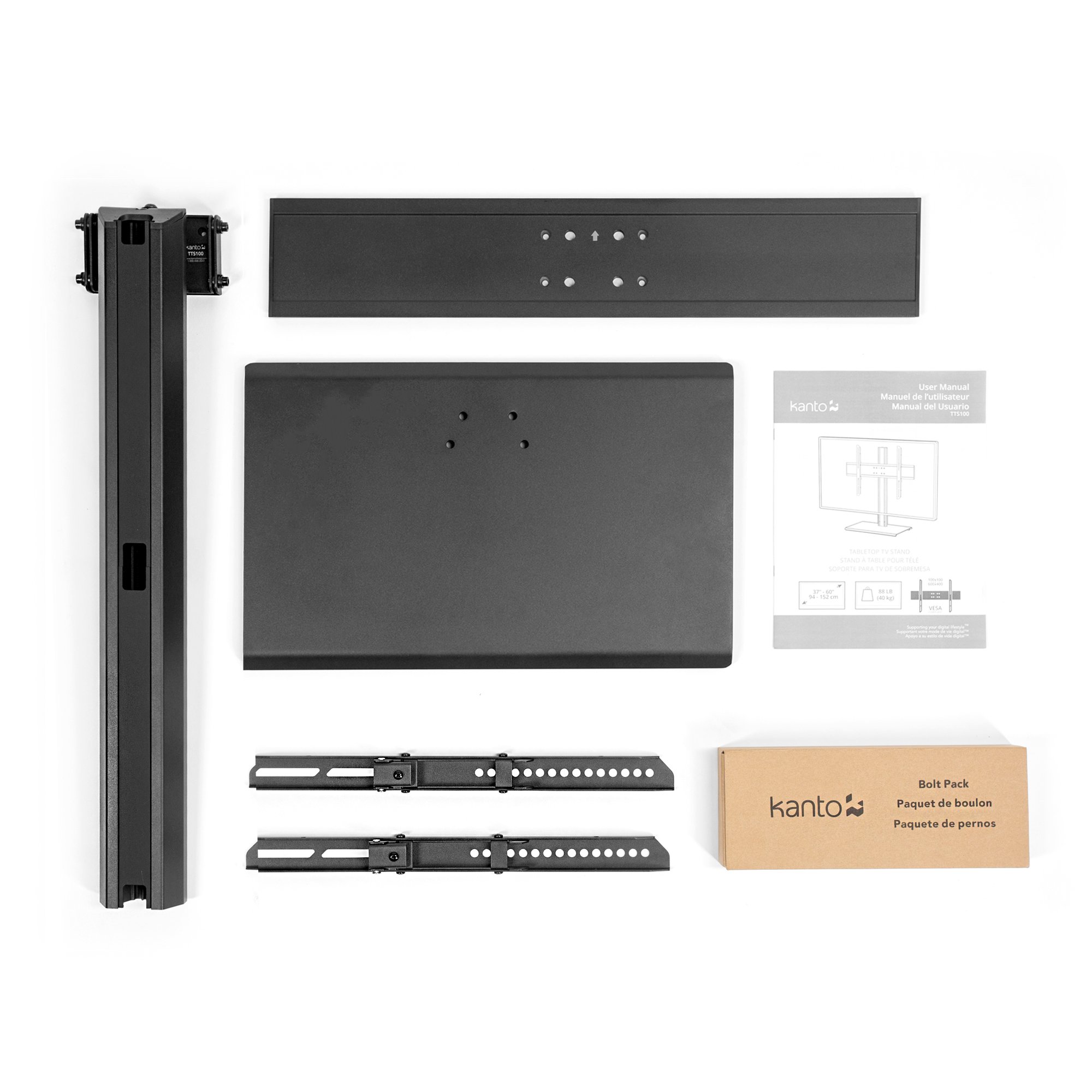 Kanto TTS100 Tabletop TV Stand for 37 inch to 60 inch Flat Panel TVs