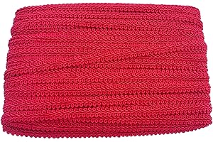 MONIDOOR 3/8 Inch Gimp Braid Trim 50 Yards for Upholstery Costume DIY Crafts (1313 Red)