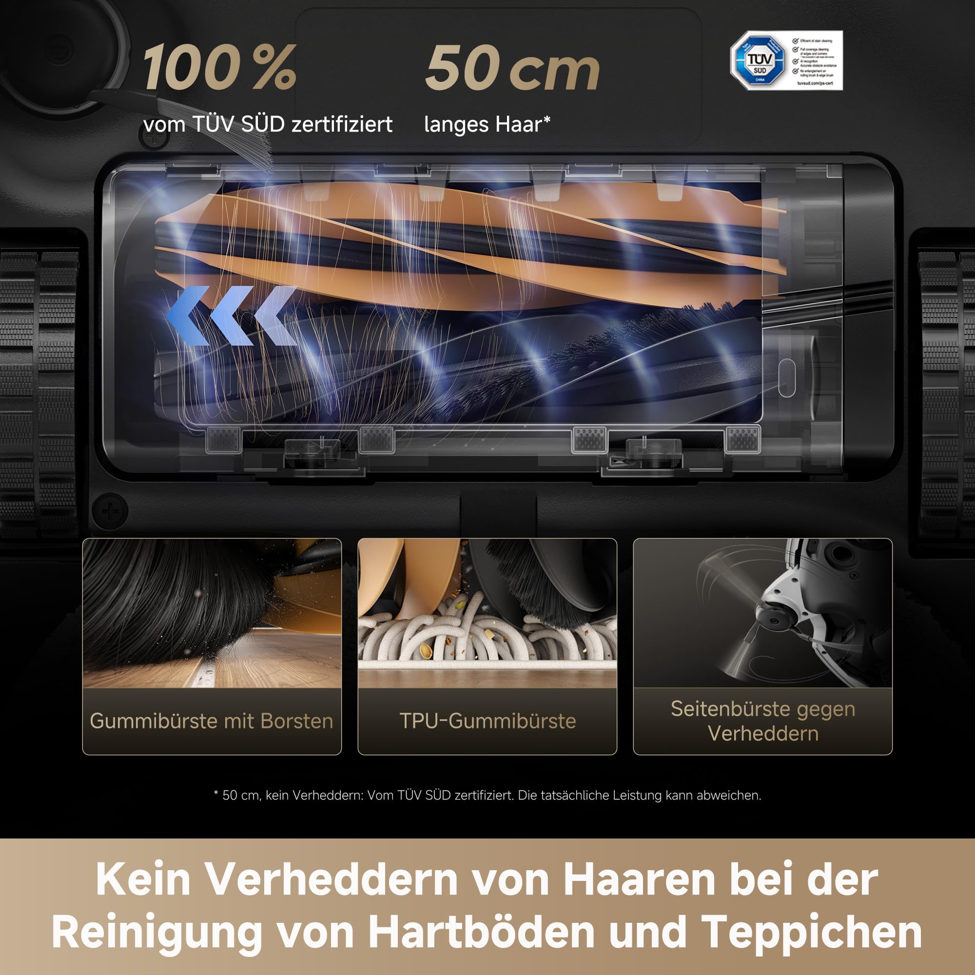 dreame Matrix10 Ultra Saugroboter mit Wischfunktion, Mopp-Wechsel/Selbstreinigung, 8 cm Hindernisfreiheit, 30.000Pa, Autom. Entleerung/Nachfüllung, kein Verheddern, Sprachsteuerung