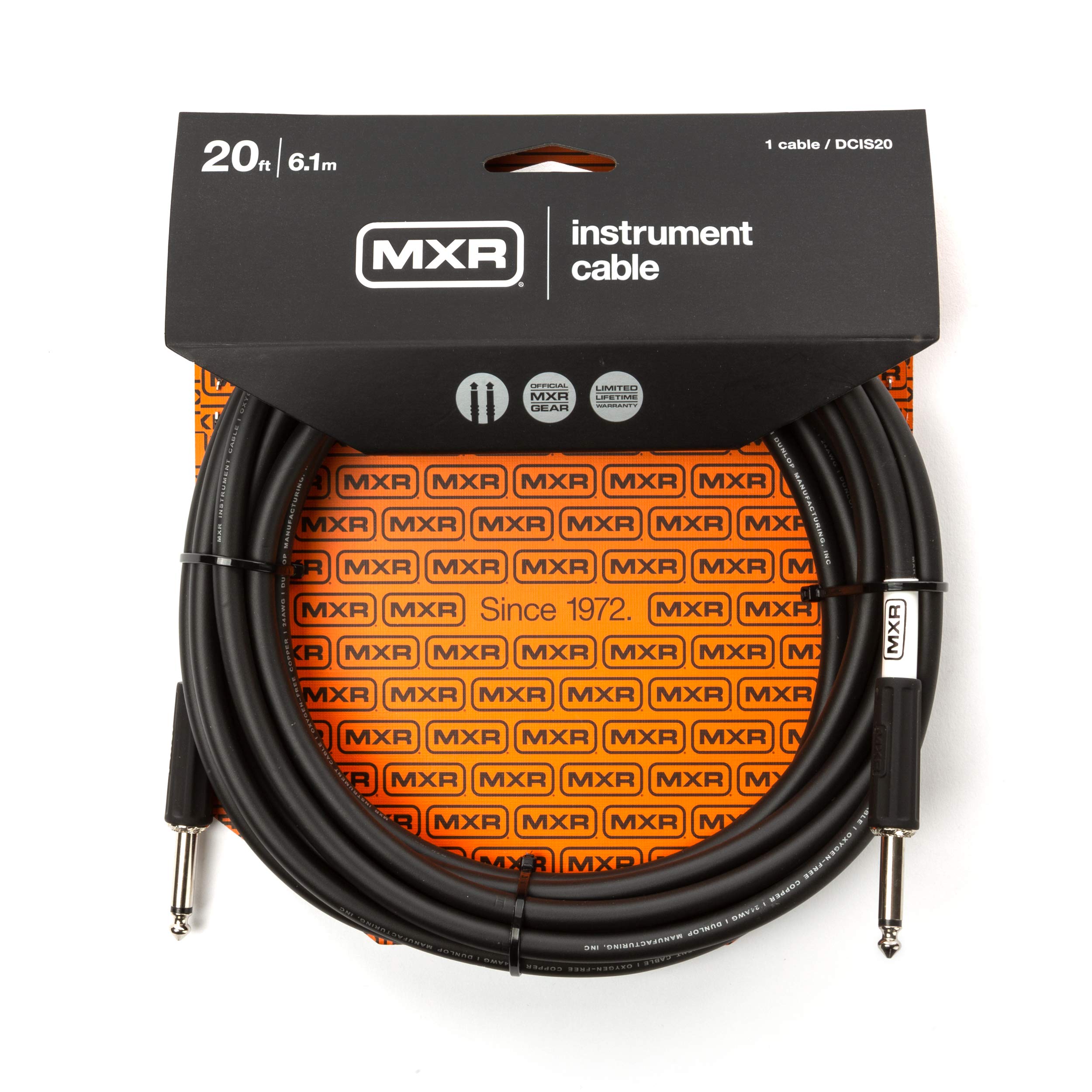 MXR DCIS20 Cable - 20ft - 6.1m - Instrument Cable - Each, Black