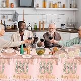 COSORO 2pcs Rose Gold 80th Birthday Tablecloth 137x274cm Plastic view 3