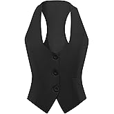Foucome Vest for Women Dressy Casual Suit Vests Versatile Steampunk Racerback Waistcoat Vest Tops