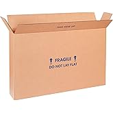 Boxes Fast BF28620FPFOL Flat Screen TV Cardboard Moving and Shipping Box, Fits 23-26”, Kraft (Pack of 5)
