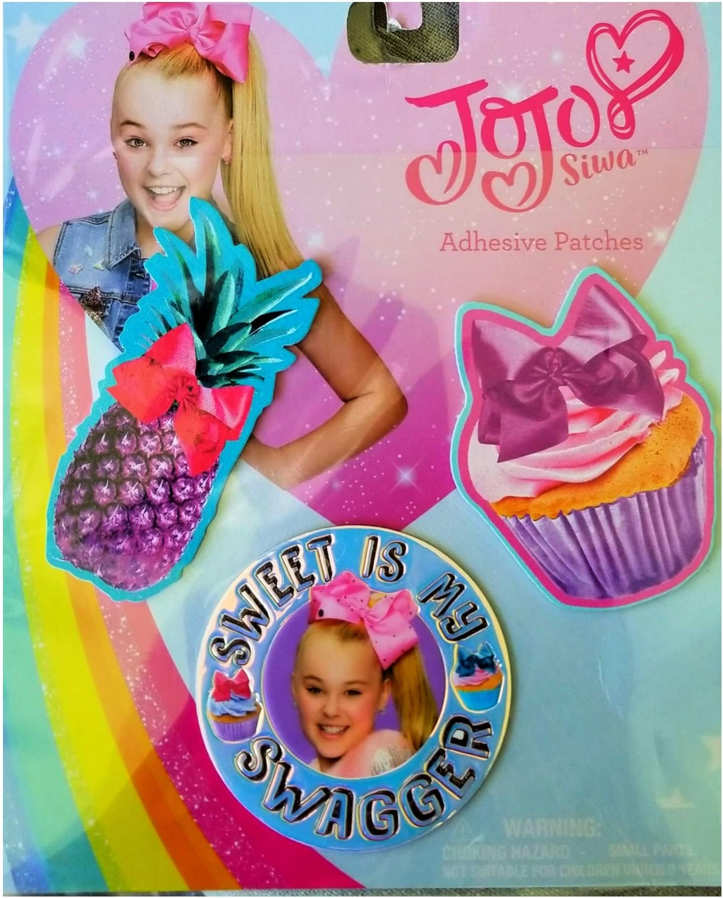Jojo Siwa Adhesive Patches Sweet is My Swagger Pineapple Cupcake
