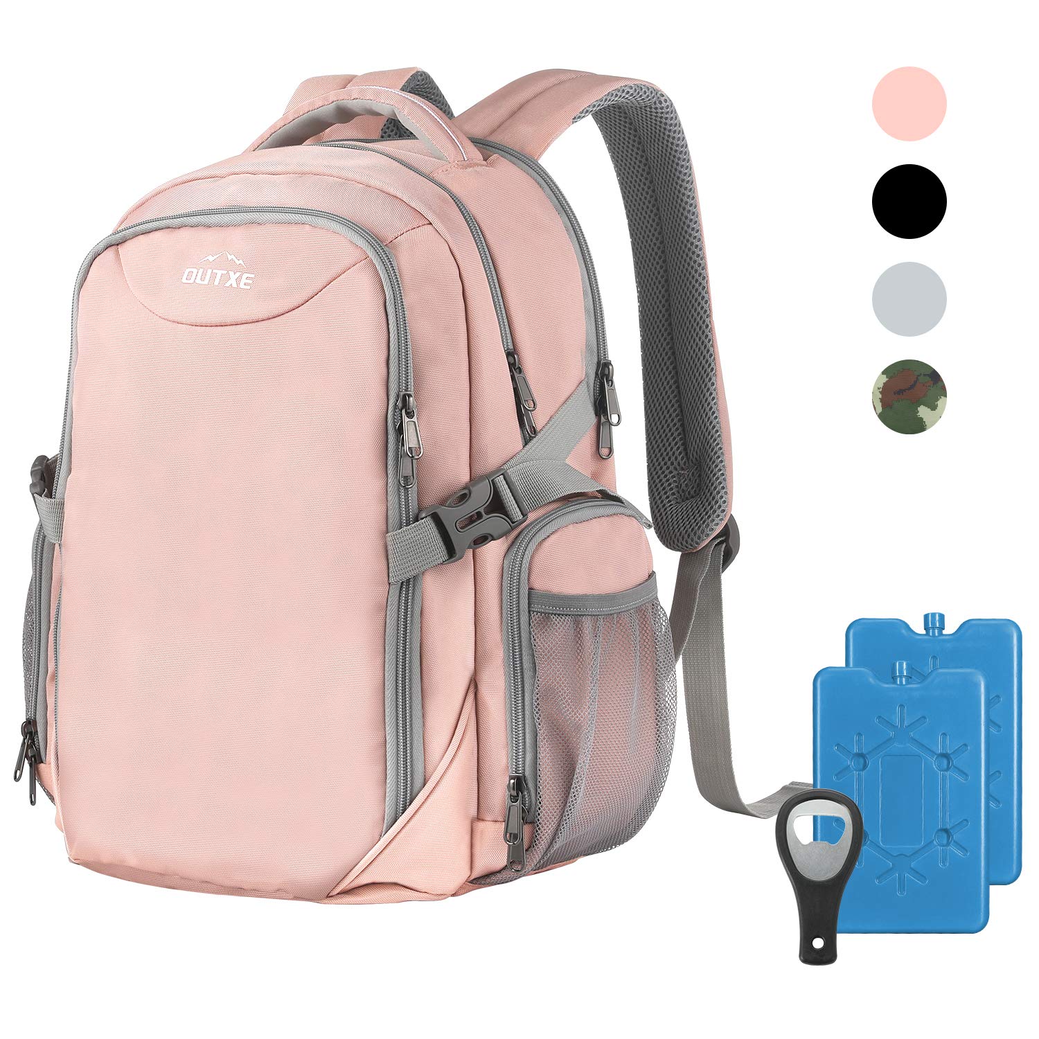 OUTXE Cooler Backpack Insulated 22L Women Cooler Bag for 14" laptops Backpack Lunch Backpack for School, Pink
