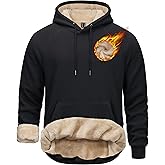 TACVASEN Men's Sherpa Lined Hoodies Pullover Midweight Fleece Winter Warm Athletic Sweatshirts with Kangaroo Pocket