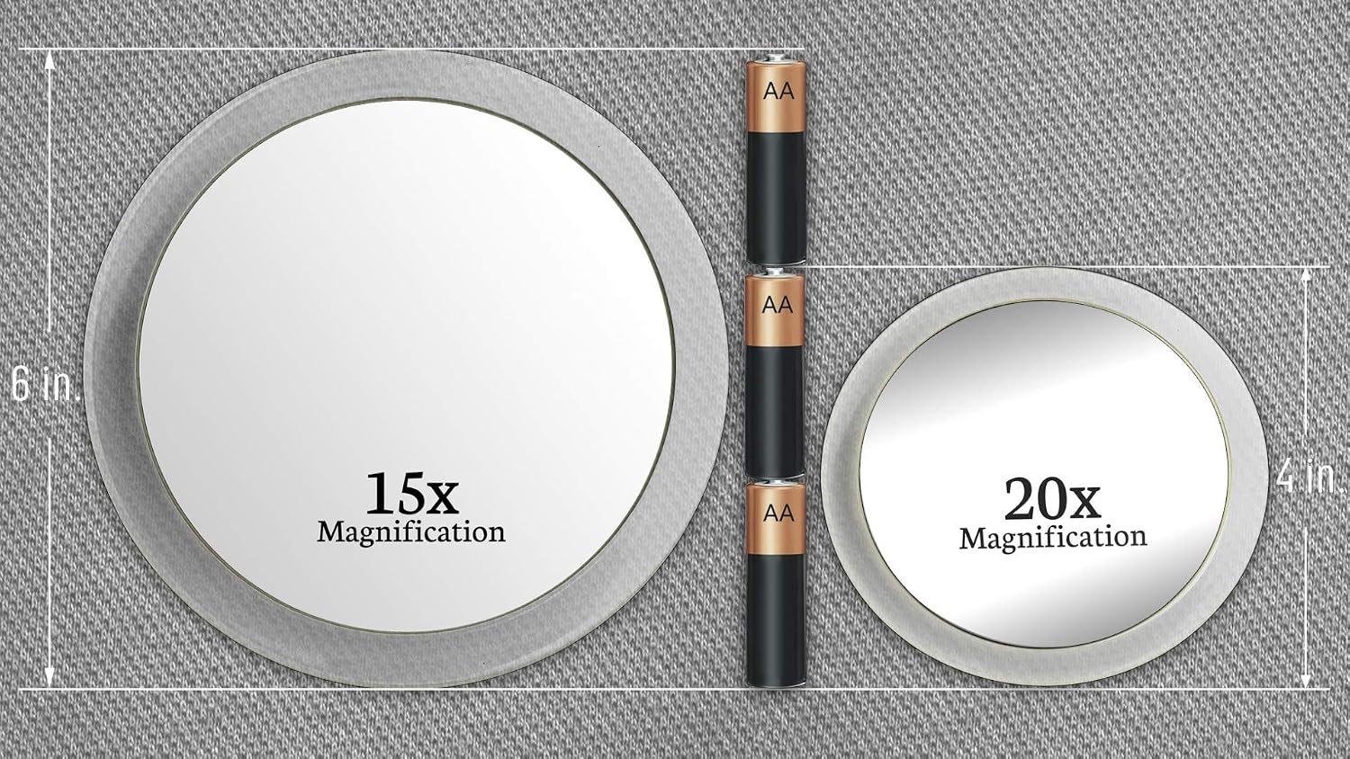 20X & 15X Magnifying Mirror Combo Set including 3 Stick On Suction Cups For Makeup and Tweezing Eyebrows - Image 5