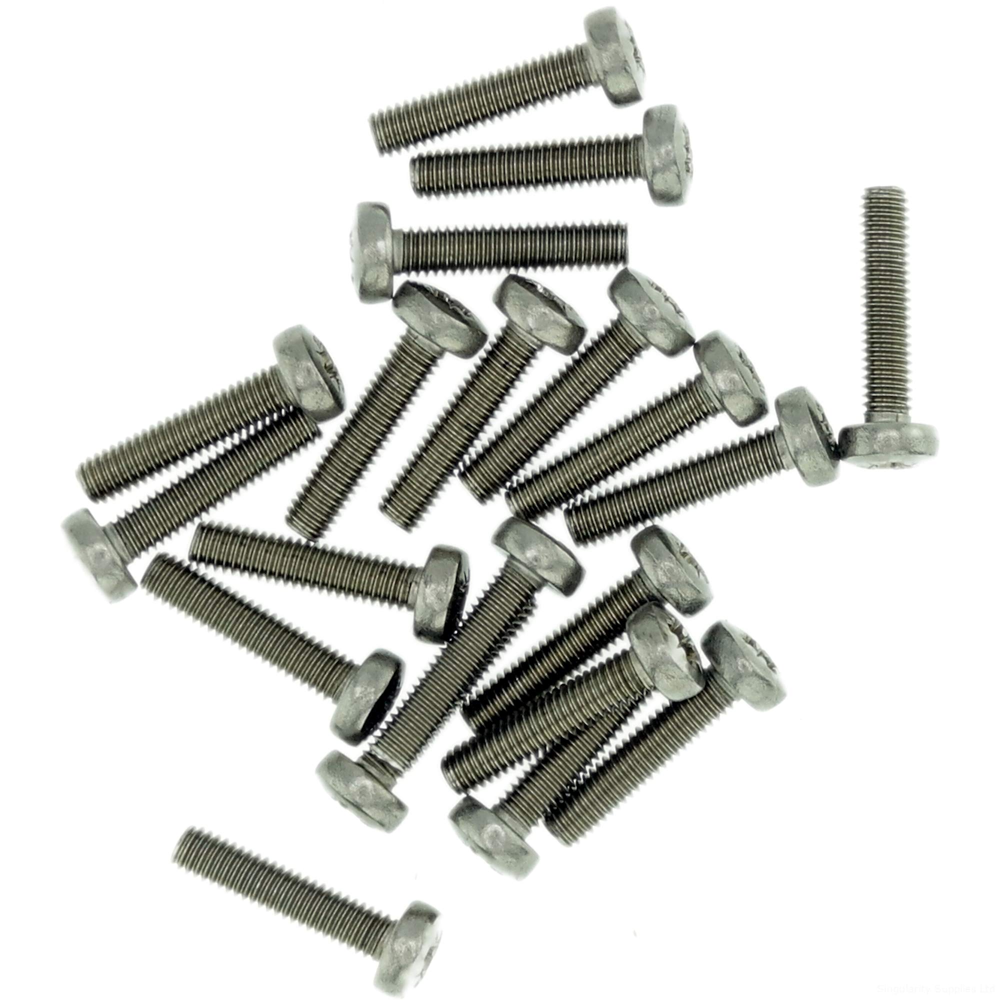 M1.6 (1.6mm x 14mm) Pozi Pan Machine Screw (Bolt) - Stainless Steel (A2) (Pack of 20)