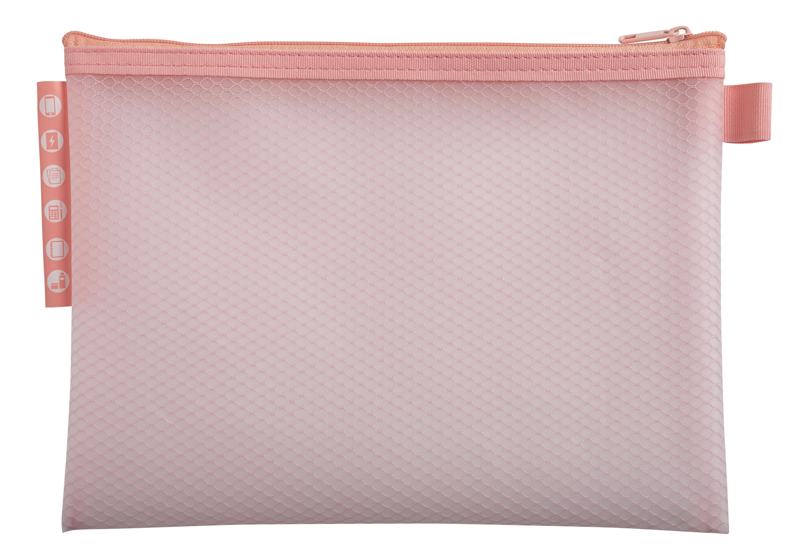 Exacompta - Ref 37140E - Pack of 3 Soft Plastic EVA Zipper Pouches - A5 Size - for Storing Supplies, Beauty Accessories - 3 Assorted Colors