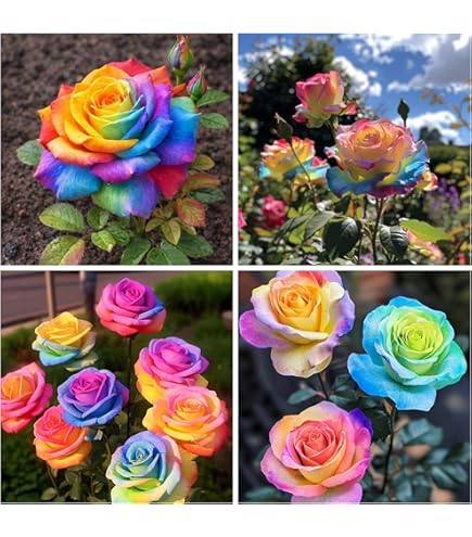 Amazon.com : 30+ Rare Rainbow Rose Seeds for Planting – Perennial Rosa  Flower Seed, Ornamental Bush Variety for Garden Beds, Borders and Outdoor  Landscape : Patio, Lawn & Garden