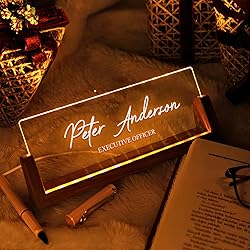 Personalized Light Up Desk Name Plate | New Job