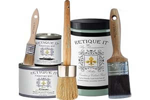Retique It Chalk Furniture Paint by Renaissance Deluxe Starter Kit, 33 Celadonite, 32 Ounces