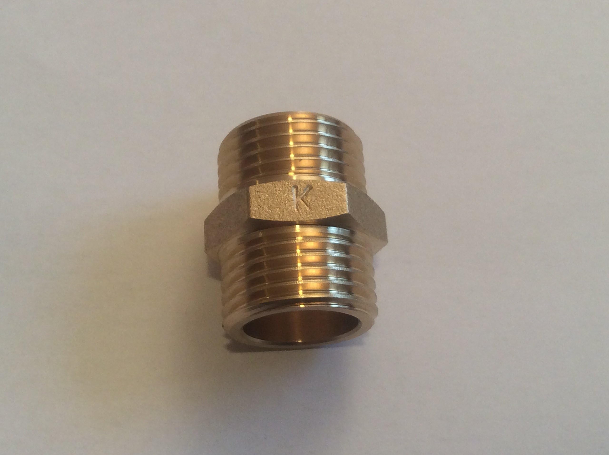 Extend a Shower hose, attach 2 hoses together to make a long hose, brass Hexagon nipple 1/2" male to male