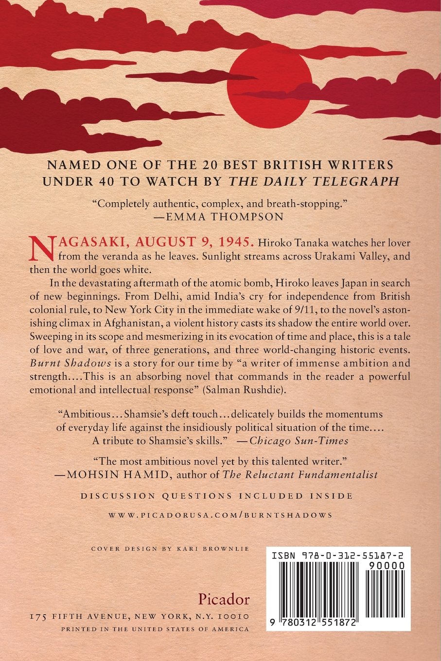 Burnt Shadows A Novel Shamsie Kamila 9780312551872 Amazon Com Books