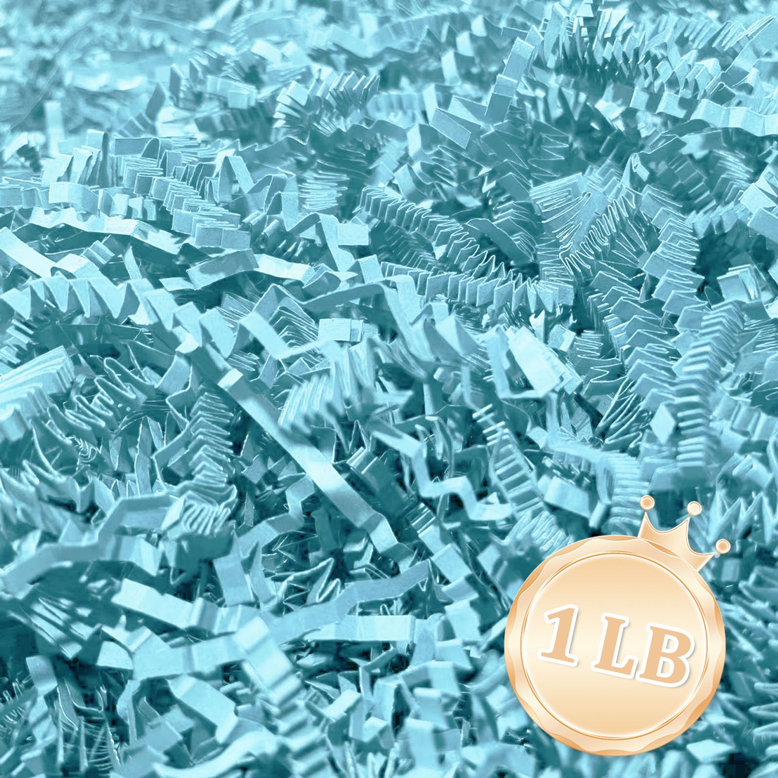 Photo 1 of Zankubom 1 LB Sky Blue Crinkle Cut Paper Shred Filler Great for Gift Wrapping, Sky Blue Basket Fillers, Birthday, Halloween Thanksgiving Christmas Easter Party Decor Filling Supplies
