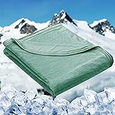 HOMFINE Cooling Blankets for Hot Sleepers - Summer Blanket Thin Lightweight Breathable Soft Double Side Enhanced Cooling for Bed Couch Sofa, Keep Cool for Night Sweats (Green, 60 x 80 inches)
