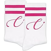 Women's Hot Pink Striped Socks - Birthday Gift, Ladies