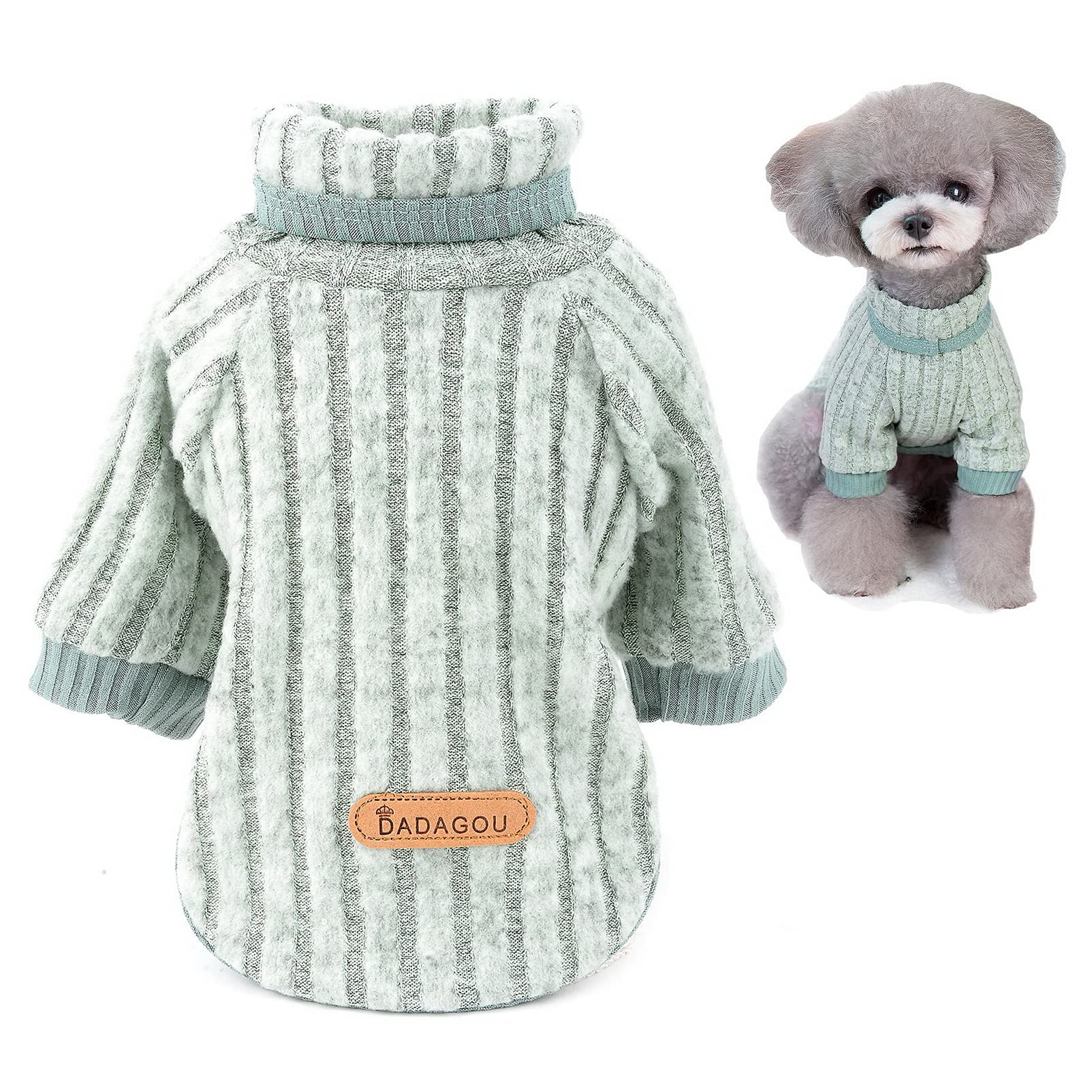 SMALLLEE_LUCKY_STORE Pet Pullover Turtleneck Knit Jumpers Sweaters for Small Dogs Cat Girl Boy Cozy Soft Shirt Sweatshirts Warm Winter Coat Puppy Yorkie Chihuahua Clothes
