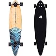Retrospec Zed Cruiser & Pintail Longboard Skateboard Complete - Bamboo & Canadian Maple Wood Cruiser w/Reverse Kingpin Trucks for Commuting, Carving & Downhill Riding