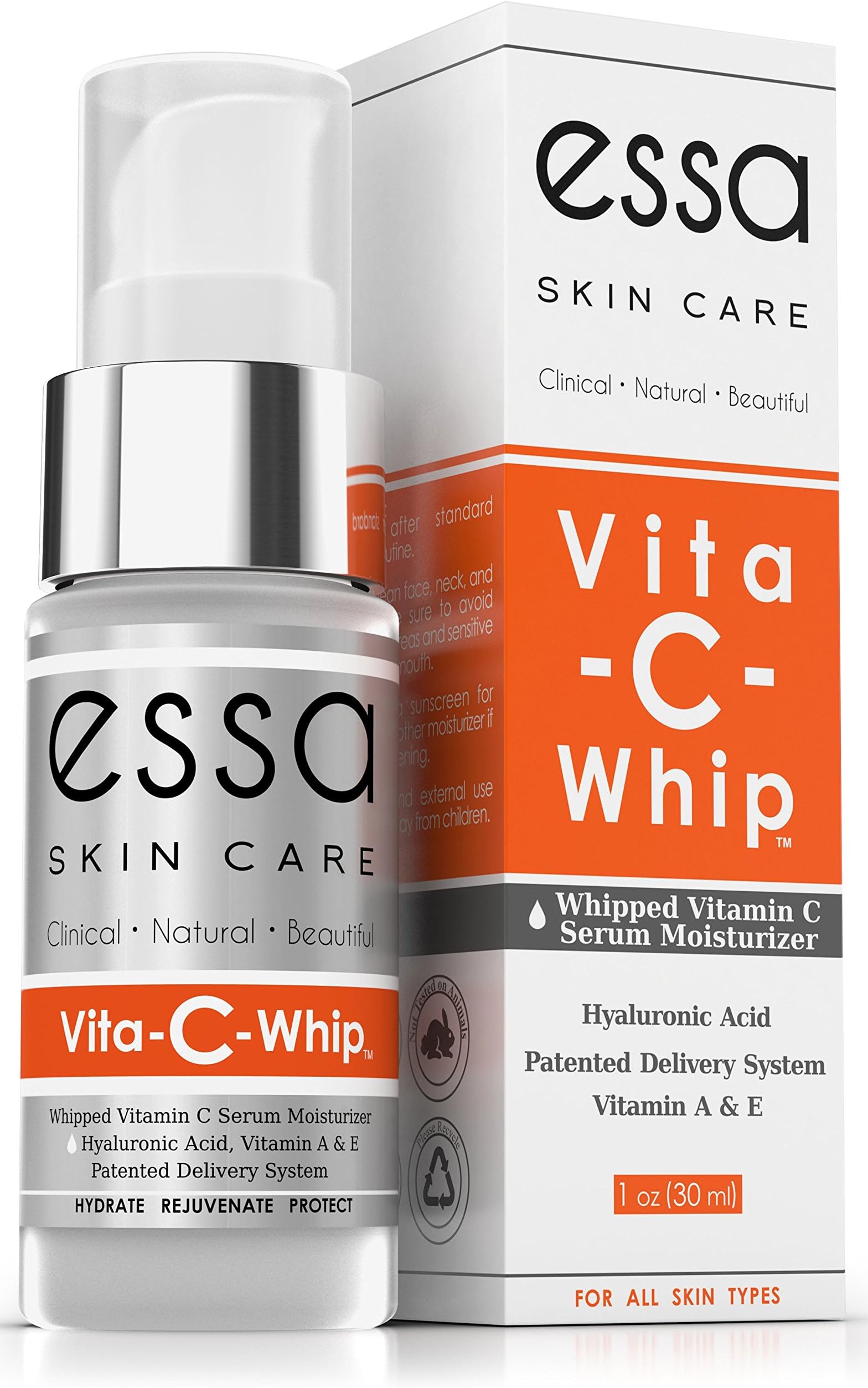 Vita C Whip Vitamin C Serum Moisturizer by Essa - Natural Beauty & Skin Care Product - Daily Anti Aging Face & Eye Cream for Men and Women - Ideal for Oily, Dry & Sensitive Skin - 1 Ounce