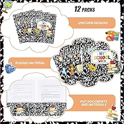 Kosiz 12 Pcs 9x12 Composition Book 2 Pocket