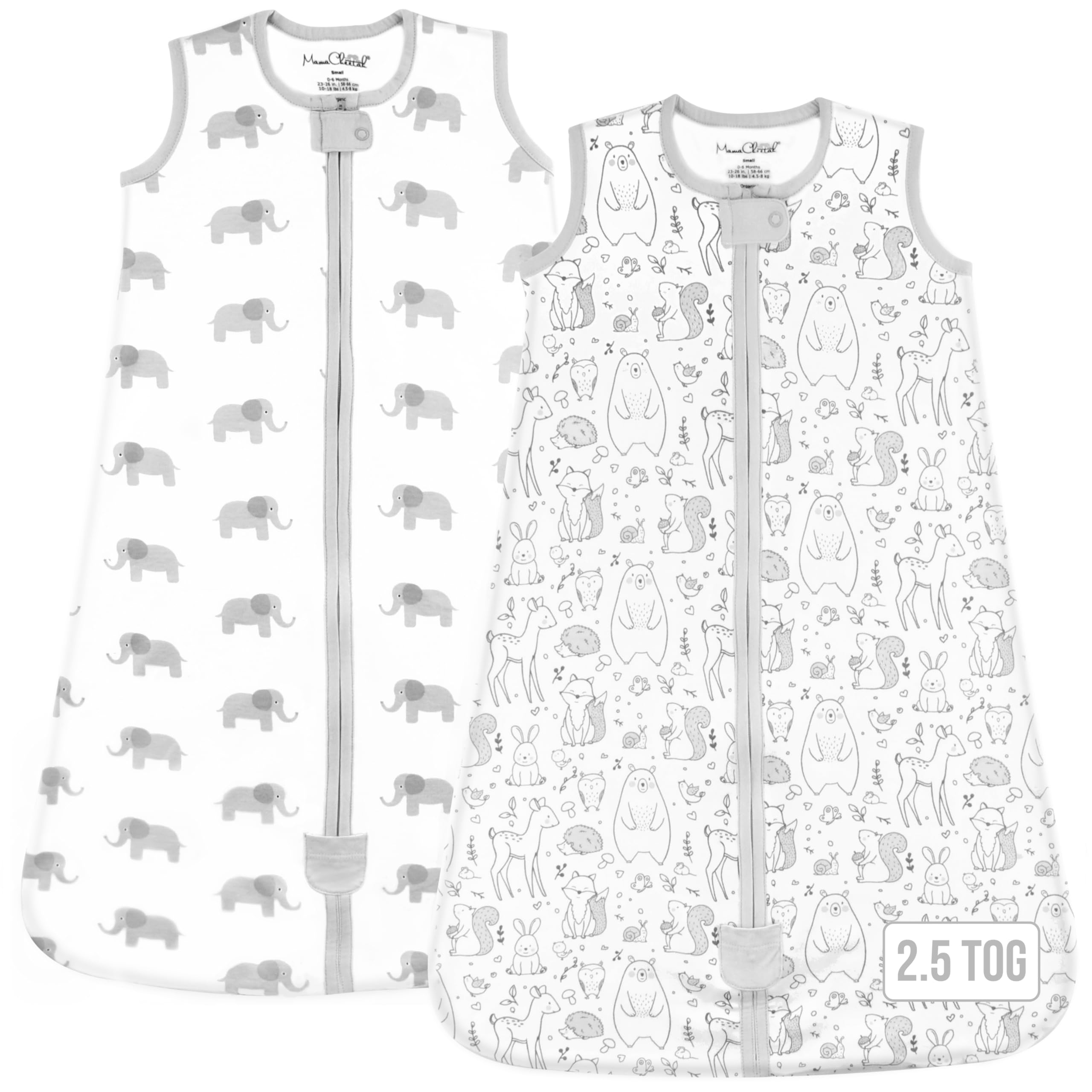 Mama Cheetah Baby Sleep Sack 2.5 TOG, Organic Cotton Baby Wearable Blanket with Two-Way Zipper, Swaddle Transition Baby Sleeping Bag for Newborn Infant Toddler Boy Girl, 6-12 Months Image