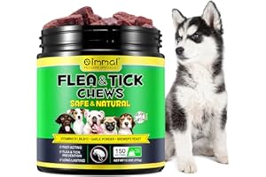 PLSHSBSE Flea and Tick Prevention for Dogs, Chewable Flea and Tick for Dogs, 150PCS Dog Flea & Tick Control Supplement, Flea and Tick Chews for Dogs, Oral Flea and Tick Treats for Dogs (Peking Duck Flavor)