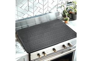FLSEPAMB Silicone Electric Stove Cover Mat, Ceramic Stove top Cover, 28 x 19.68 inches Extra Large Silicone Dish Drying Mat, Heat Resistant, Hanging, Protects Kitchen Countertops and Prevents Scratches