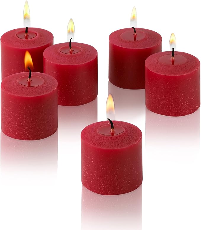 Amazon.com: Light In The Dark Red Votive Candles - Box of 12 Unscented