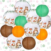 12 Pieces Jungle Animal Paper Lanterns - 8 Inch Safari Party Decorations For Birthday & Events