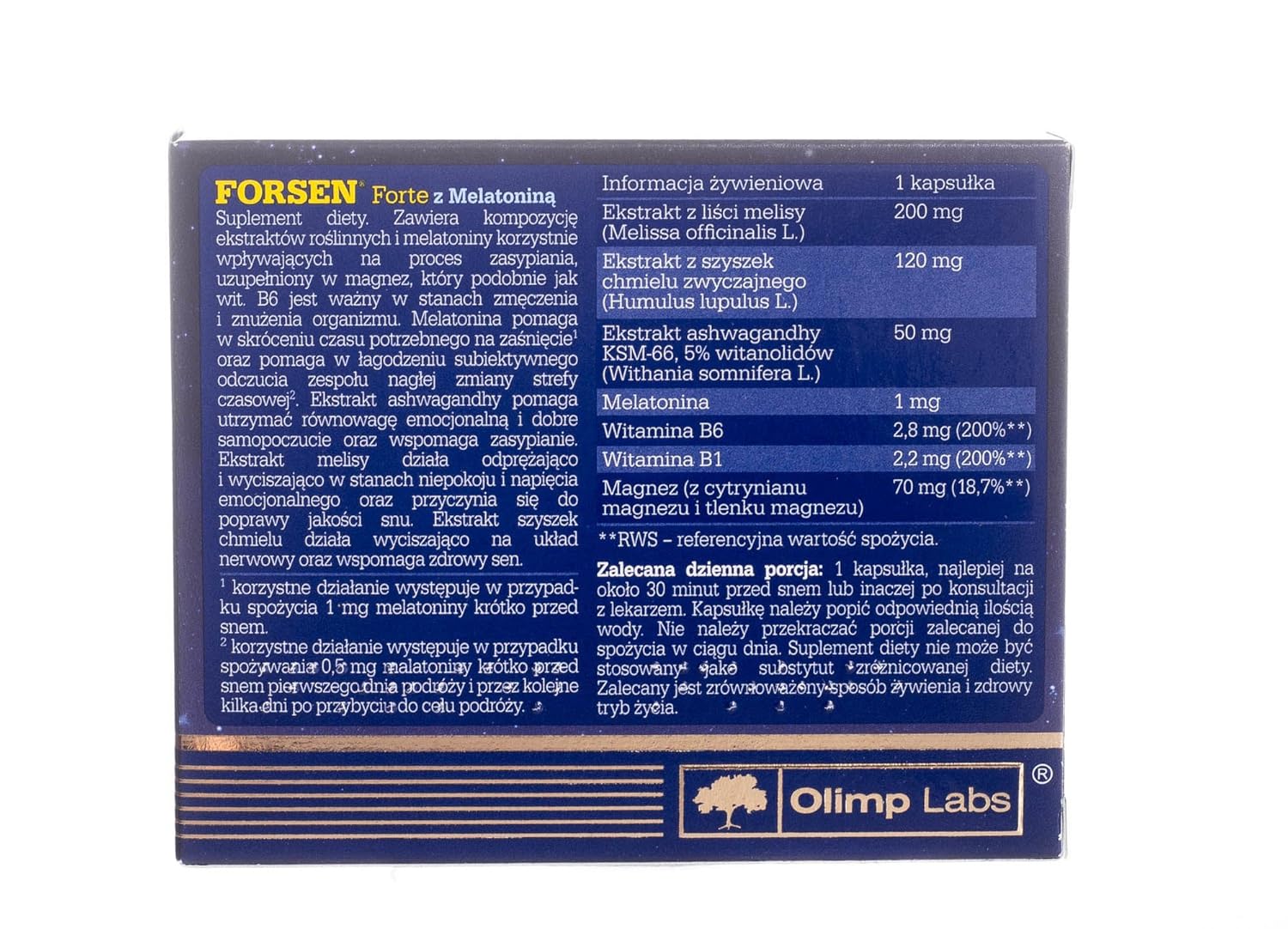 Amazon.com: OLIMP - Forsen Forte with Melatonina - 30 Capsules: Health & Personal Care