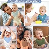 Yoofoss Muslin Baby Bibs 10 Pack Adjustable Bandana Bibs 100% Cotton Blue Orange view 6