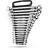 Jaeger 16pc MM/Metric Reversible Ratcheting Combination Wrench Set with Lock-in Rack - Reversible Master Set with Ratchet Spe