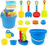 abeec Beach Bucket Set 13pc Sand & Water Toys Shovels Molds Bowl Wheel