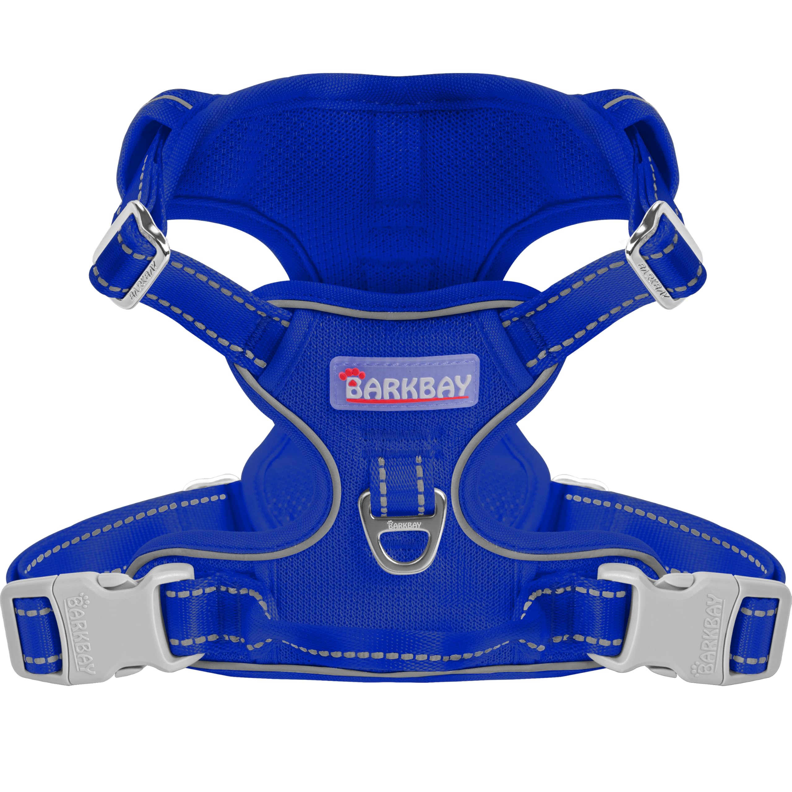 BARKBAY Dog Harness No Pull Mesh for Large Dogs - Adjustable, Reflective, Comfortable, No Choke, Heavy-Duty - Perfect for Outdoor Training, Walking, and Hiking-Strong&Durable- L & Sapphire Blue Mesh Image
