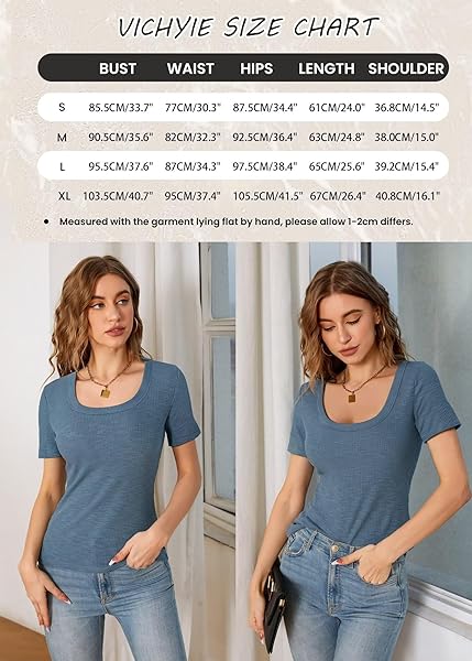 VICHYIE WOMENS SUMMER SHORT SLEEVE TOPS SQUARE NECK LOOSE TUNICS HENLEY CASUAL SHIRT SEXY BASIC BLOUSE TOP TSHIRT LIGHT KHAKI M