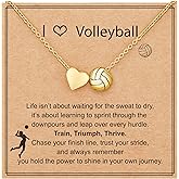 ESPVO Softball/Soccer/Volleyball/Basketball Necklace for Girls Women, Sports Accessories Jewelry Gift for Lovers 16+3 Inches