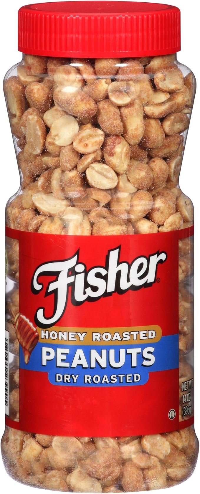 Fisher Snack Honey Roasted Dry Roasted Peanuts, 14 Oz, Gluten Free