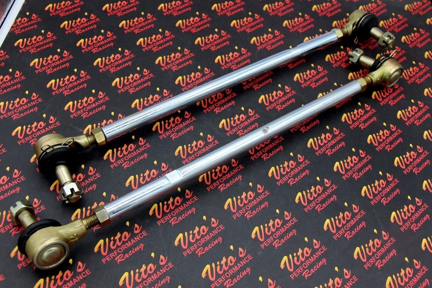 2 x NEW Vito's Yamaha Banshee SILVER tie rods ball joints STOCK LENGTH