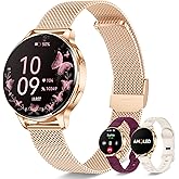 Smart Watches for Women, 1.27″ AMOLED Fitness Tracker with Heart Rate SpO2 Sleep Monitor, 3 Bands, 120+ Sport Modes, Call & Notifications, Smartwatch for Android & iPhone Compatible, 40 mm Rose Gold